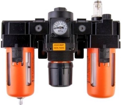 Блок подготовки воздуха WiederKraft WDK-70230 резьба 3/8" (до 1500л/мин), фильтр 5 мк