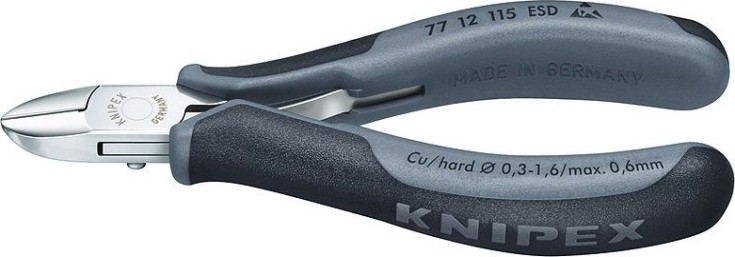 Бокорезы диагональные для электроники KNIPEX 7712115ESD 115 мм [KN-7712115ESD]