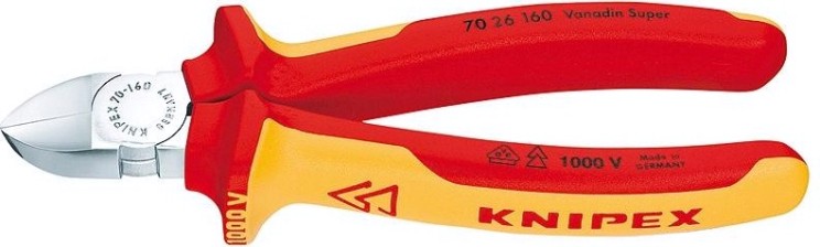 Бокорезы диэлектрические KNIPEX 7026160 1000 V, 160 мм [KN-7026160]
