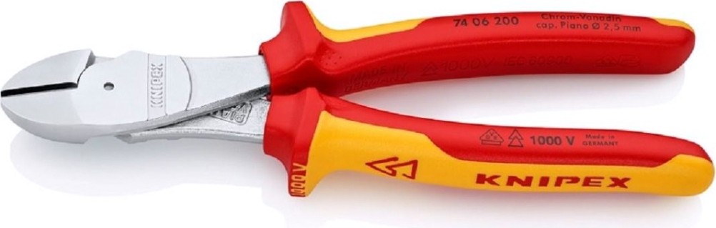 Бокорезы диэлектрические силовые KNIPEX 7406200Т 1000 V, 200 мм [KN-7406200T]