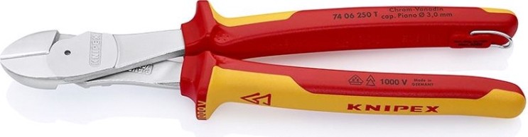 Бокорезы диэлектрические силовые KNIPEX 7406250T 250 мм [KN-7406250T]