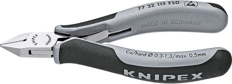 Бокорезы для электроники антистатические KNIPEX 7732115ESD 115 мм [KN-7732115ESD]