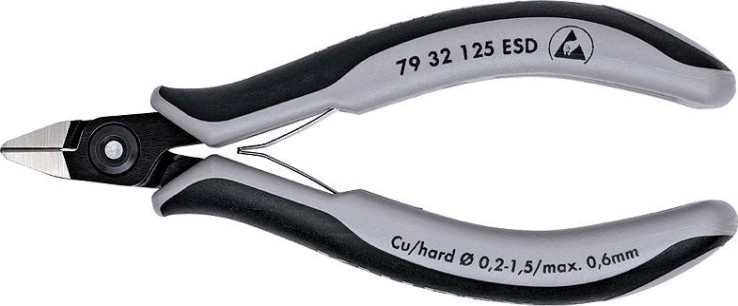 Бокорезы для электроники антистатические KNIPEX 7932125ESD 125 мм [KN-7932125ESD]