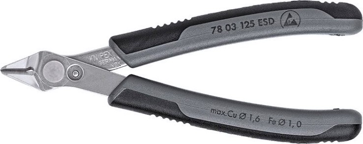 Бокорезы для электроники KNIPEX 7803125ESD 125 мм [KN-7803125ESD]