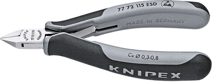 Бокорезы KNIPEX 7772115ESD для электроники 115 мм, антистатические [KN-7772115ESD]