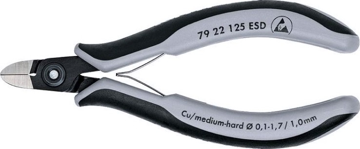 Бокорезы KNIPEX 7922125ESD прецизионные esd для тонких работ 125 мм, антистат [KN-7922125ESD]