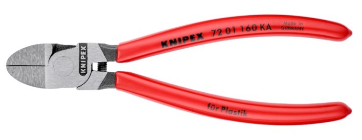 Бокорезы KNIPEX KN-7201160KA для пластика, округлая голова, пружина, 160 мм