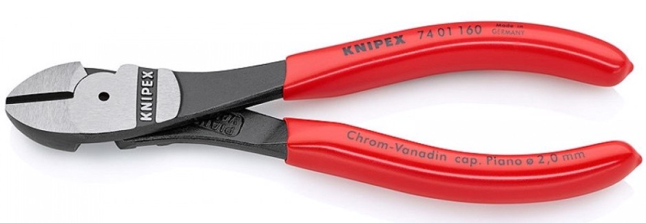Бокорезы KNIPEX KN-7401160SB особо мощные, 160 мм, обливные ручки