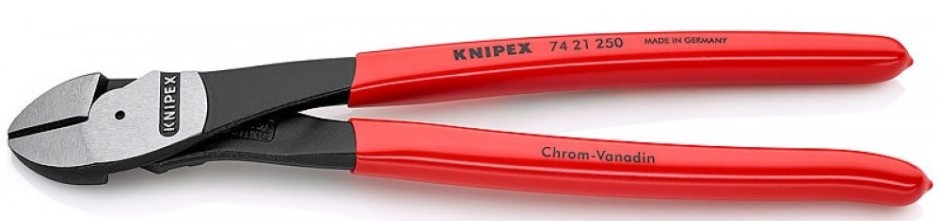 Бокорезы KNIPEX KN-7421250 особо мощные, губки 12°, 250 мм, обливные ручки