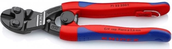 Болторез с изогнутой режущей частью KNIPEX "CoBolt" 7122200T со страховочным креплением [KN-7122200T]