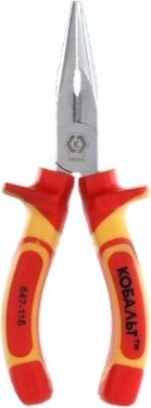 Длинногубцы диэлектрические Кобальт 647-116 1000 V, 160 мм, с плоскими губками