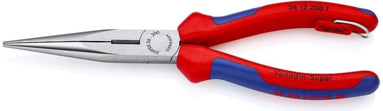 Длинногубцы KNIPEX 2612200TBK 200 мм с режущими кромками [KN-2612200TBK]