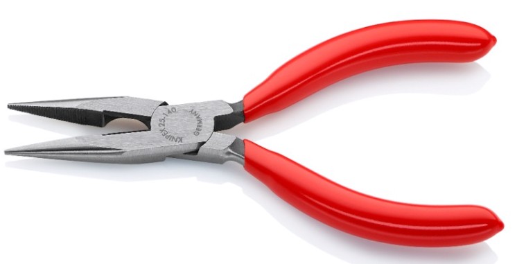 Длинногубцы KNIPEX KN-2501140SB с режущими кромками, 140 мм