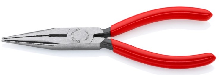 Длинногубцы KNIPEX KN-2501160SB с режущими кромками, 160 мм