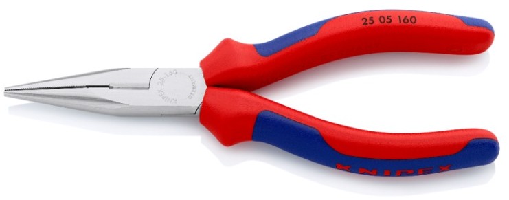 Длинногубцы KNIPEX KN-2505160SB с режущими кромками, 160 мм