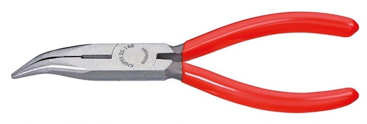 Длинногубцы KNIPEX KN-2521160SB с режущими кромками, губки 40°, 160 мм
