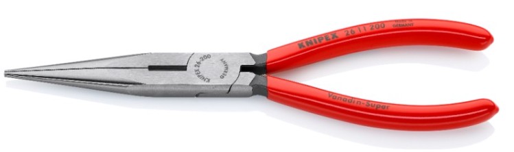 Длинногубцы KNIPEX KN-2611200SB с режущими кромками, 200 мм