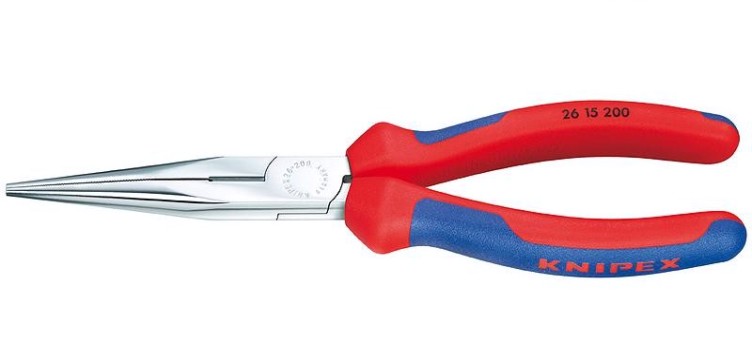 Длинногубцы KNIPEX KN-2615200TBK с режущими кромками, 200 мм