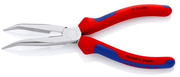 Длинногубцы KNIPEX KN-2625200TBK с режущими кромками, губки 40°, 200 мм