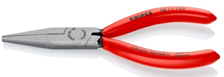 Длинногубцы KNIPEX KN-3011140SB плоские рифленные губки 42 мм, длина 140 мм