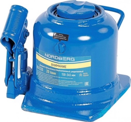 Домкрат бутылочный NORDBERG N31220 двухштоковый, укороченный 20 т [N31220]