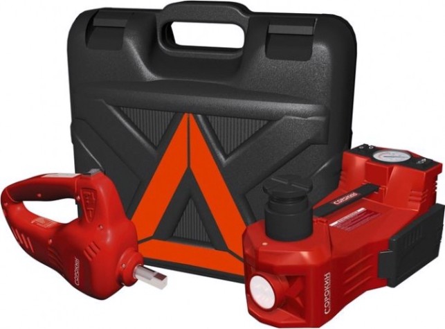 Домкрат электрогидравлический СОРОКИН 3.562 (3т, 12В, 155/450 мм, с гайковертом в кейсе)