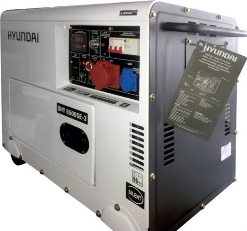 Электростанция дизельная с воздушным охлаждением HYUNDAI DHY 8500SE-3 в кожухе [DHY 8500SE-3]