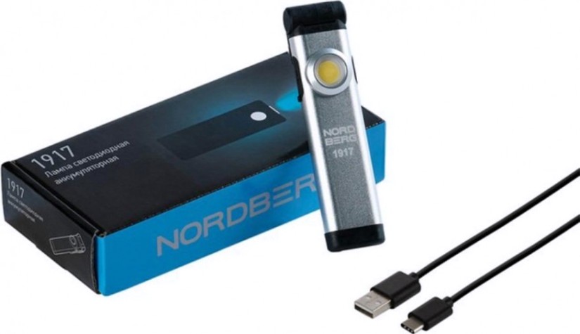 Фонарь светодиодный NORDBERG 1917 аккумуляторный 3,7 В (без З/У) [ЦБ-00017337]