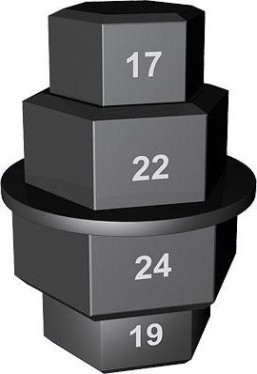 Головка шестигранная 3/8" СОРОКИН 40.56 (17, 19, 22, 24 мм)