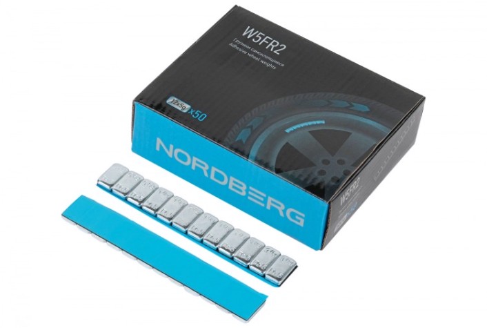 Грузики балансировочные NORDBERG W5FR2 самоклеящиеся (12х5 г), 50 лент [W5FR2]