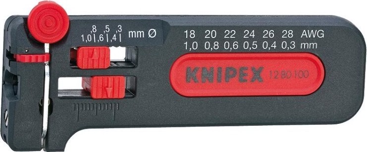 Инструмент для удаления изоляции KNIPEX 1280100SB модель Mini [KN-1280100SB]