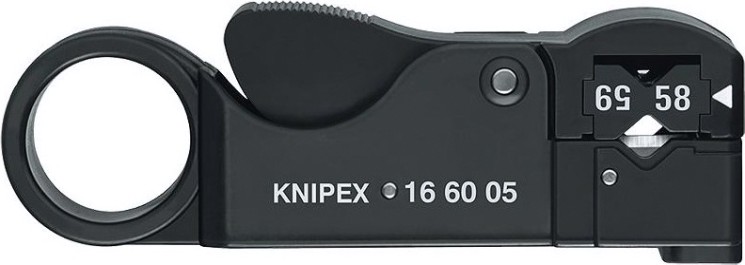 Инструмент для удаления изоляции KNIPEX 166005SB с коаксиальных кабелей [KN-166005SB]