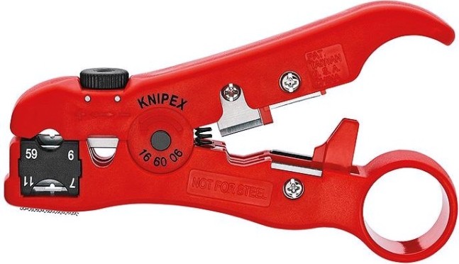 Инструмент для удаления изоляции KNIPEX 166006SB с коаксиальных кабелей [KN-166006SB]