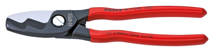 Кабелерез KNIPEX KN-9511200SB с двойными режущими кромками, ø 20 мм (70 мм²)