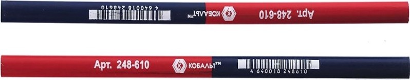 Карандаш малярный Кобальт 248-627 2-х цветный, красный/синий 180 мм (2 шт.)