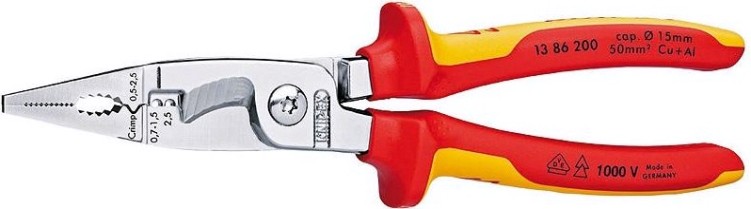 Клещи электромонтажные диэлектрические KNIPEX 1386200 200 мм [KN-1386200]