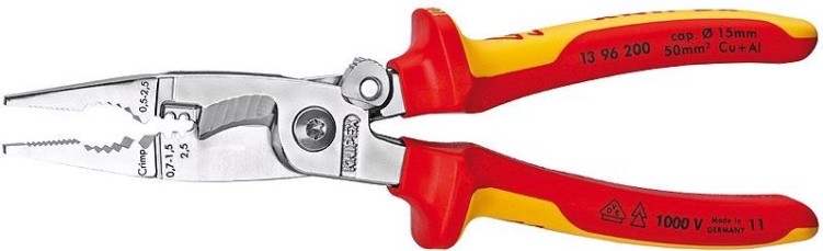 Клещи электромонтажные диэлектрические KNIPEX 1396200 200 мм [KN-1396200]