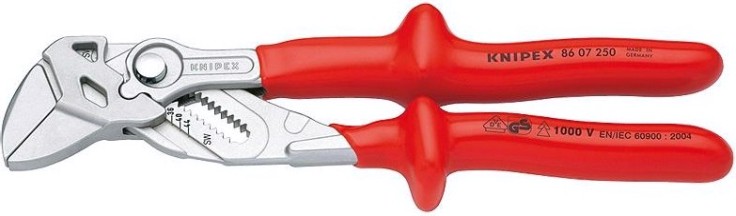 Клещи переставные диэлектрические KNIPEX 8607250 1000 V, 250 мм [KN-8607250]