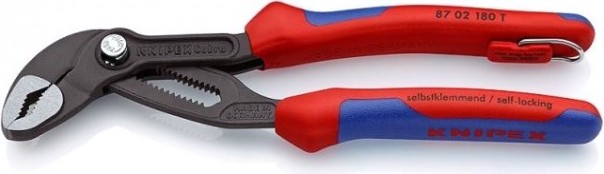 Клещи переставные KNIPEX "COBRA" 8702180T 180 мм со страховочным креплением [KN-8702180T]
