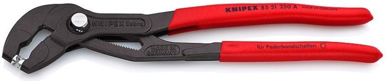 Клещи переставные KNIPEX для пружинных хомутов 8551250 A 250 мм [KN-8551250A]
