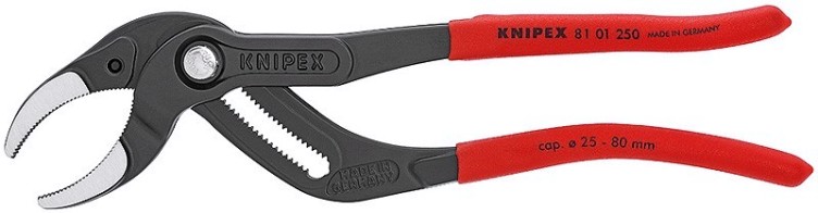 Клещи переставные KNIPEX KN-8101250SB трубные, зев 25-80 мм