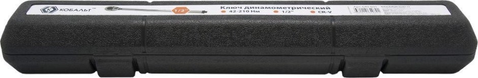 Ключ динамометрический Кобальт 649-691 1/2" 42-210 нм, cr-v кейс