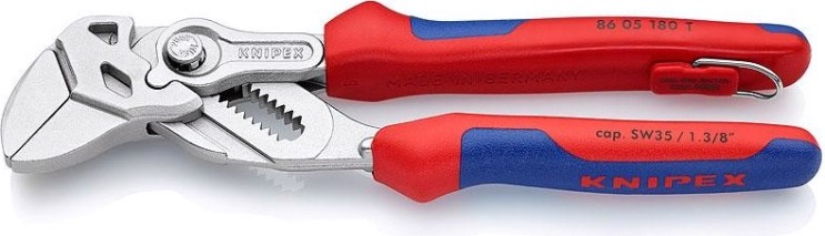 Ключ переставной KNIPEX 8605180TBK 180 мм, cr-v, хромированные рукоятки [KN-8605180TBK]