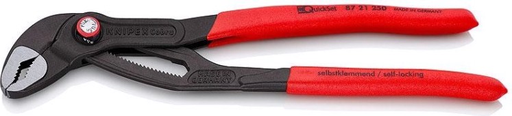 Ключ переставной KNIPEX 8721250SB cobra quickset 250 мм с фиксатором [KN-8721250SB]
