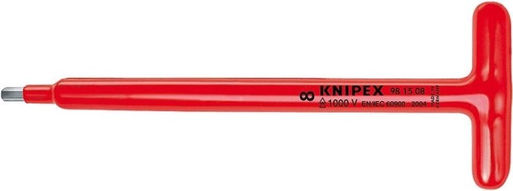 Ключ торцевой Т-образный диэлектрический KNIPEX 981406 1000 V, шестигранник 6 мм, L=120 мм [KN-981406]