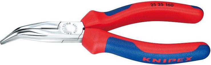 Круглогубцы с изогнутыми губками и режущими кромка KNIPEX 2525160 160 мм [KN-2525160]