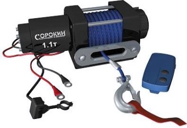 Лебедка автомобильная СОРОКИН 4.921 (1,1 т - 15,2 м) на ATV, трос кевларовый