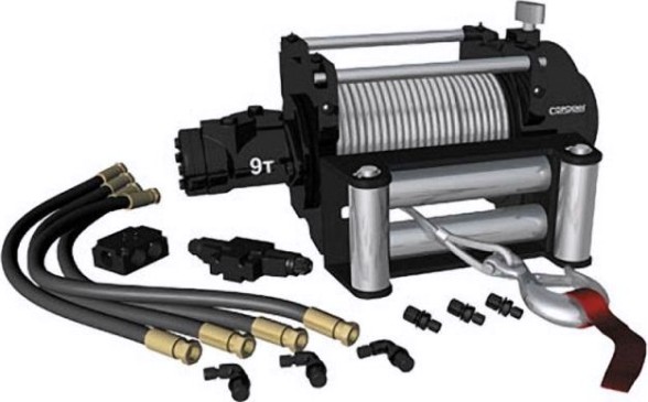 Лебедка автомобильная СОРОКИН 4.999 (9 т - 26 м), для эвакуаторов, гидравлическая