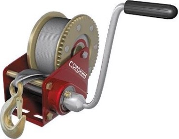 Лебедка барабанная СОРОКИН 4.14 (0,45 т - 6.1 м) полиамидная лента