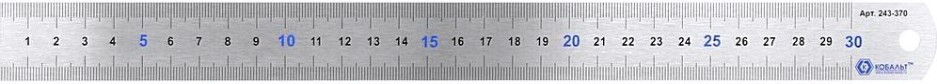 Линейка Кобальт 243-370 300 × 28 × 0.7 мм, нерж.сталь